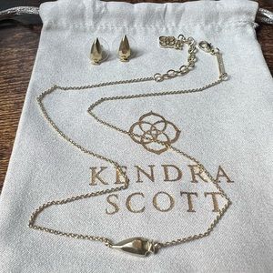 Kendra Scott Gold Earrings and Necklace Set